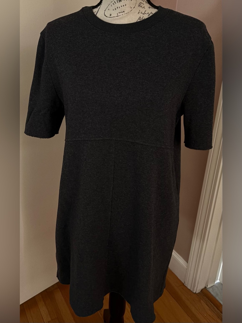 Zara Black Short-Sleeve Tunic Dress